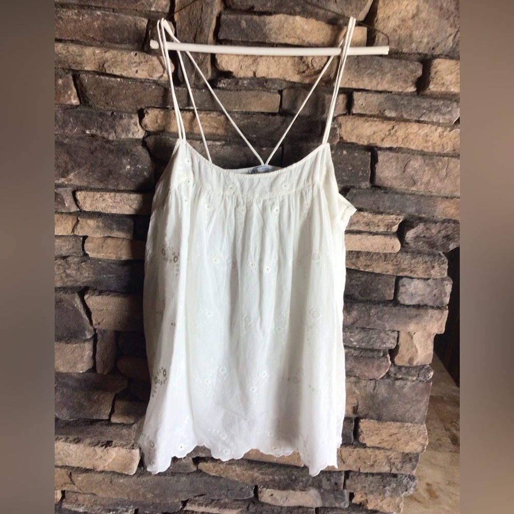 Zara white eyelet swim romper